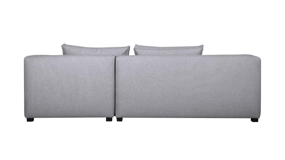 Sofa gerader Winkel modulierbar in hellgrauem Bezug PLURIEL