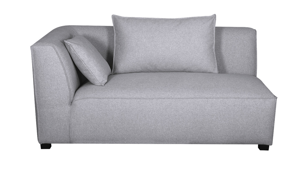 Sofa gerader Winkel modulierbar in hellgrauem Bezug PLURIEL