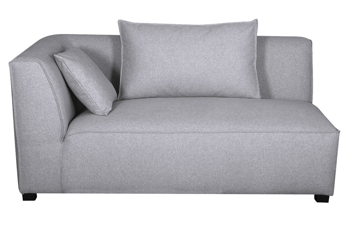 Sofa gerader Winkel modulierbar in hellgrauem Bezug PLURIEL