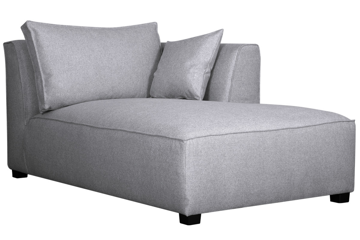 Sofa gerader Winkel modulierbar in hellgrauem Bezug PLURIEL