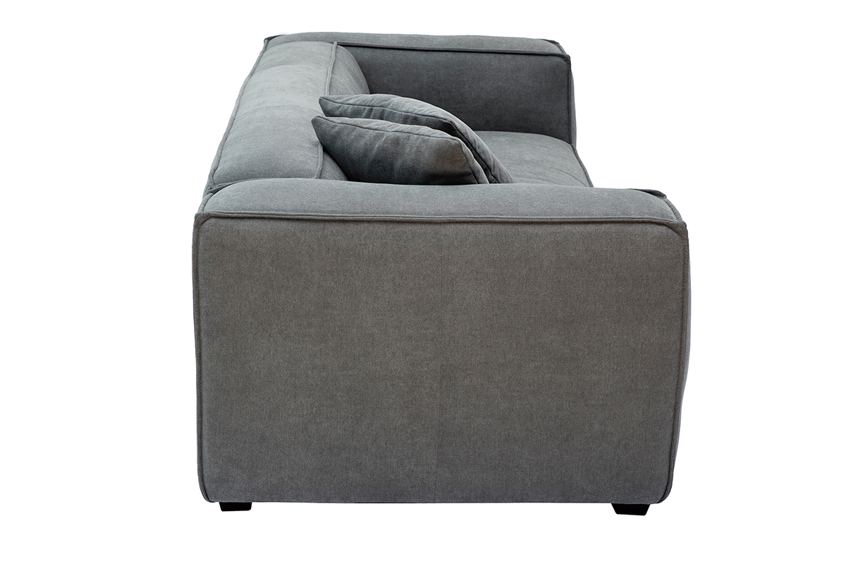 Sofa grauer Stoff mit Samteffekt 3-Sitzer COBAIN