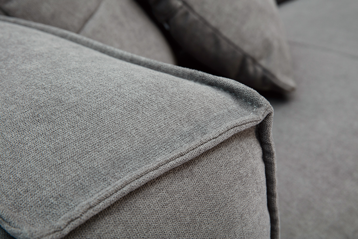 Sofa grauer Stoff mit Samteffekt 3-Sitzer COBAIN