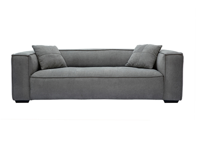 Sofa grauer Stoff mit Samteffekt 3-Sitzer COBAIN