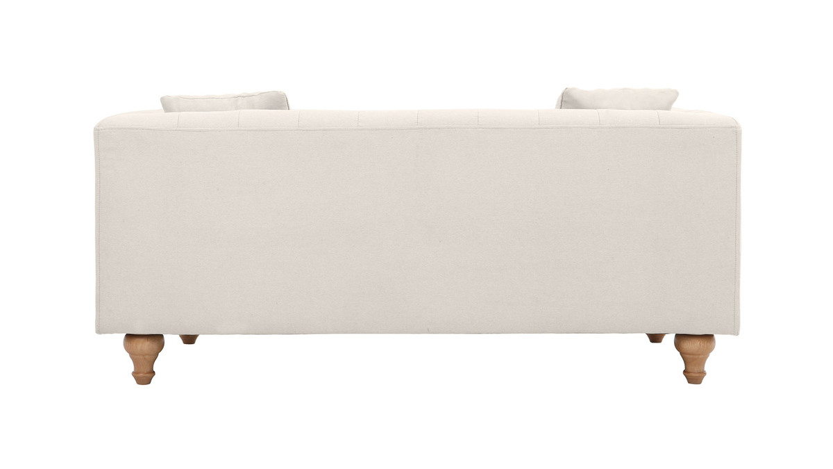 Sofa klassisch Stoff 2-Sitzer Naturfarben MONTAIGNE