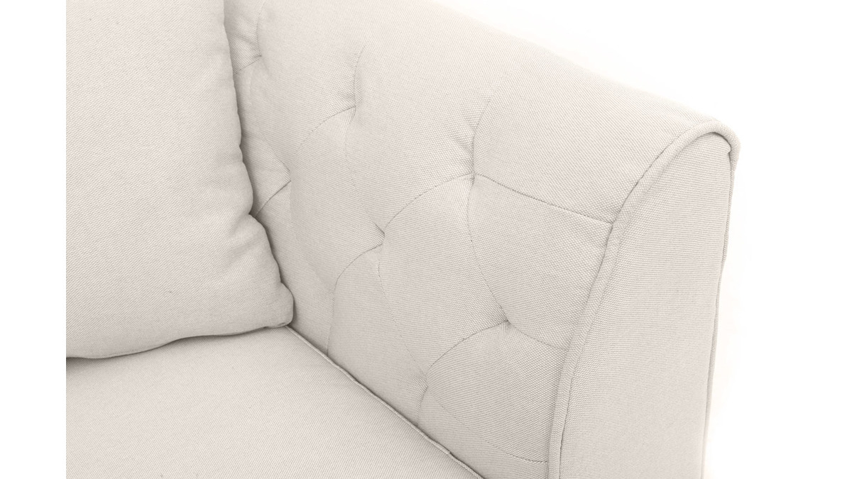 Sofa klassisch Stoff 2-Sitzer Naturfarben MONTAIGNE