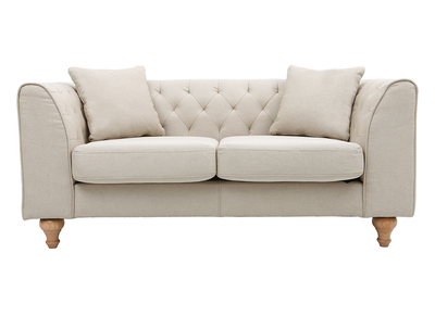 Sofa klassisch Stoff 2-Sitzer Naturfarben MONTAIGNE