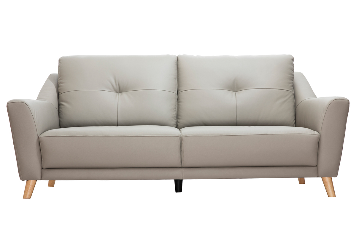 Sofa Leder Design 3-Sitzer grau ARNOLD - Bffelleder