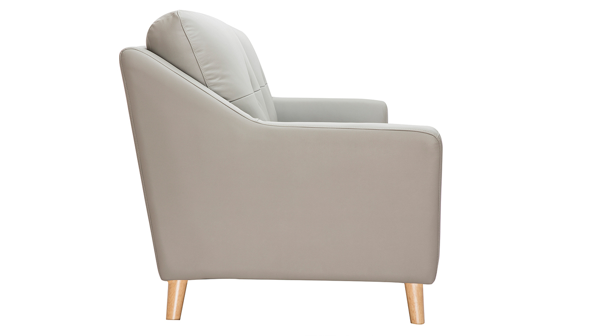 Sofa Leder Design 3-Sitzer grau ARNOLD - Büffelleder