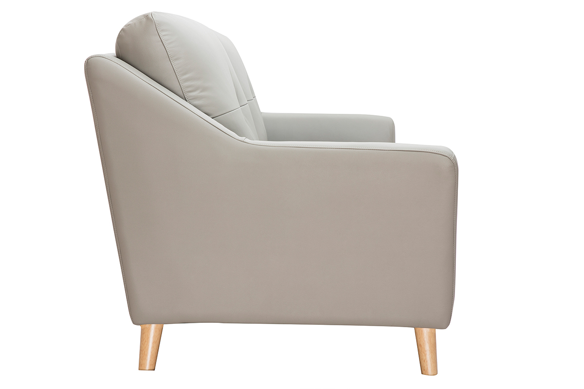 Sofa Leder Design 3-Sitzer grau ARNOLD - Bffelleder