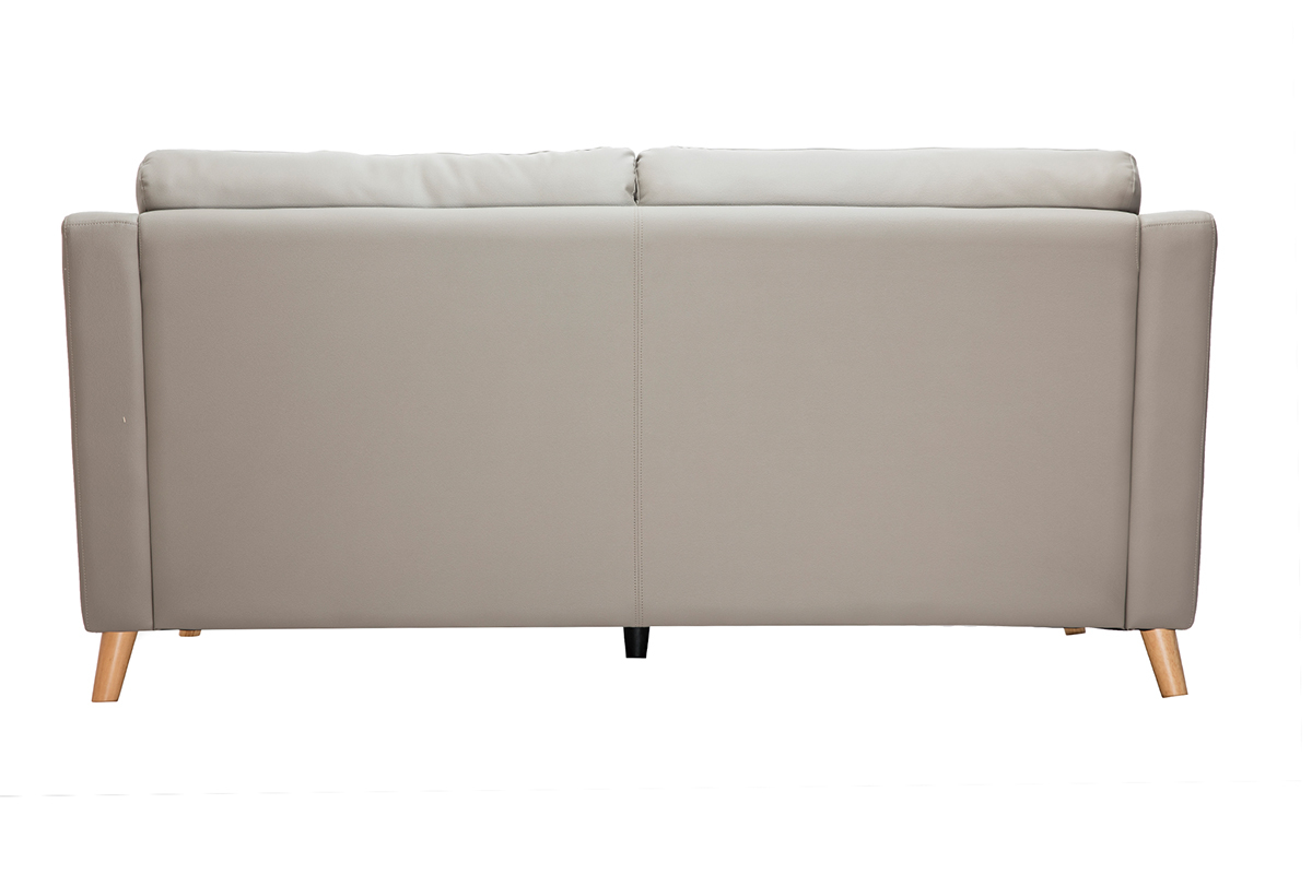 Sofa Leder Design 3-Sitzer grau ARNOLD - Bffelleder