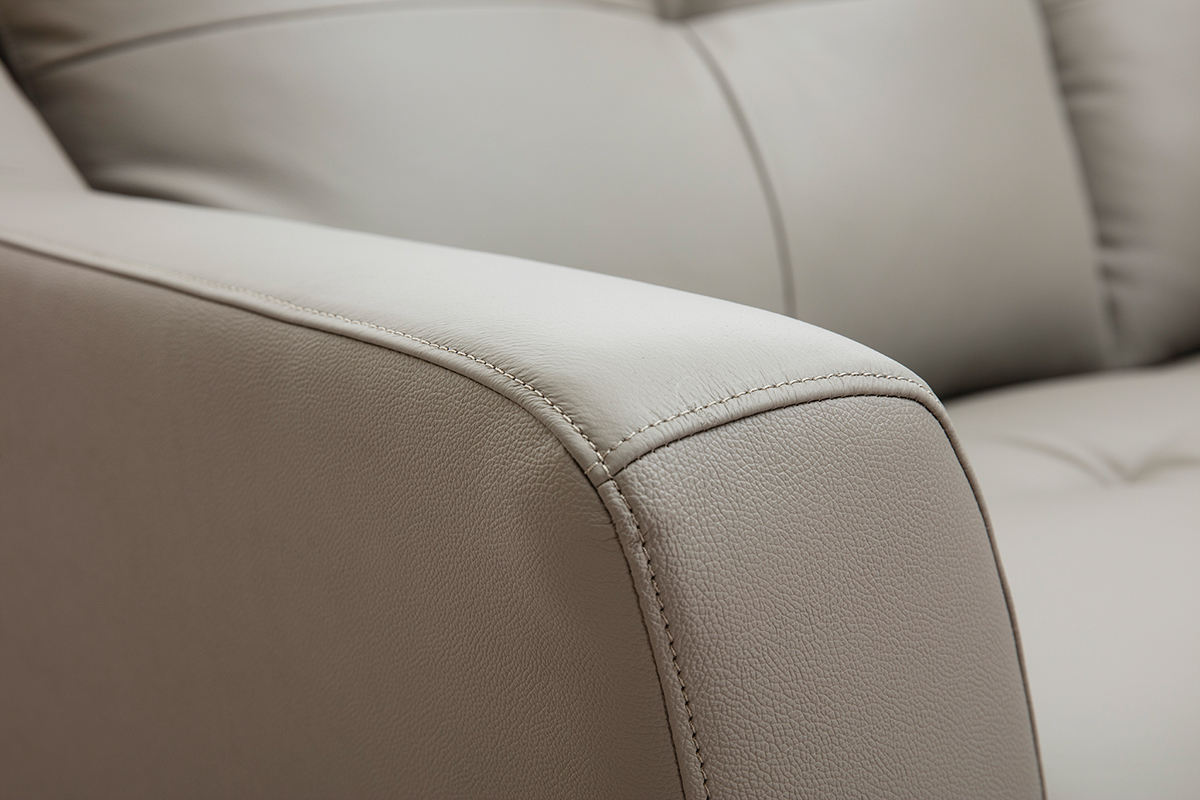Sofa Leder Design 3-Sitzer grau ARNOLD - Bffelleder