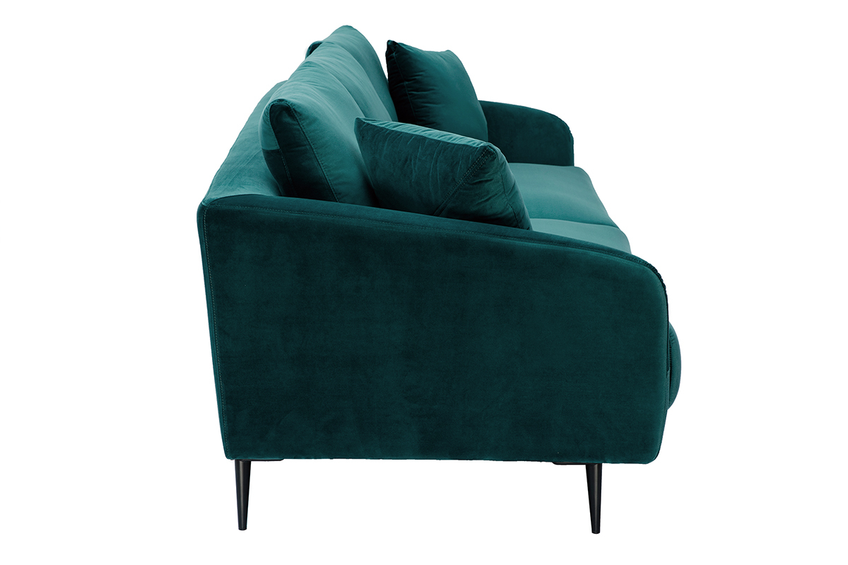 Sofa mit Samtstoff Petrolblau 3-Sitzer JERRY