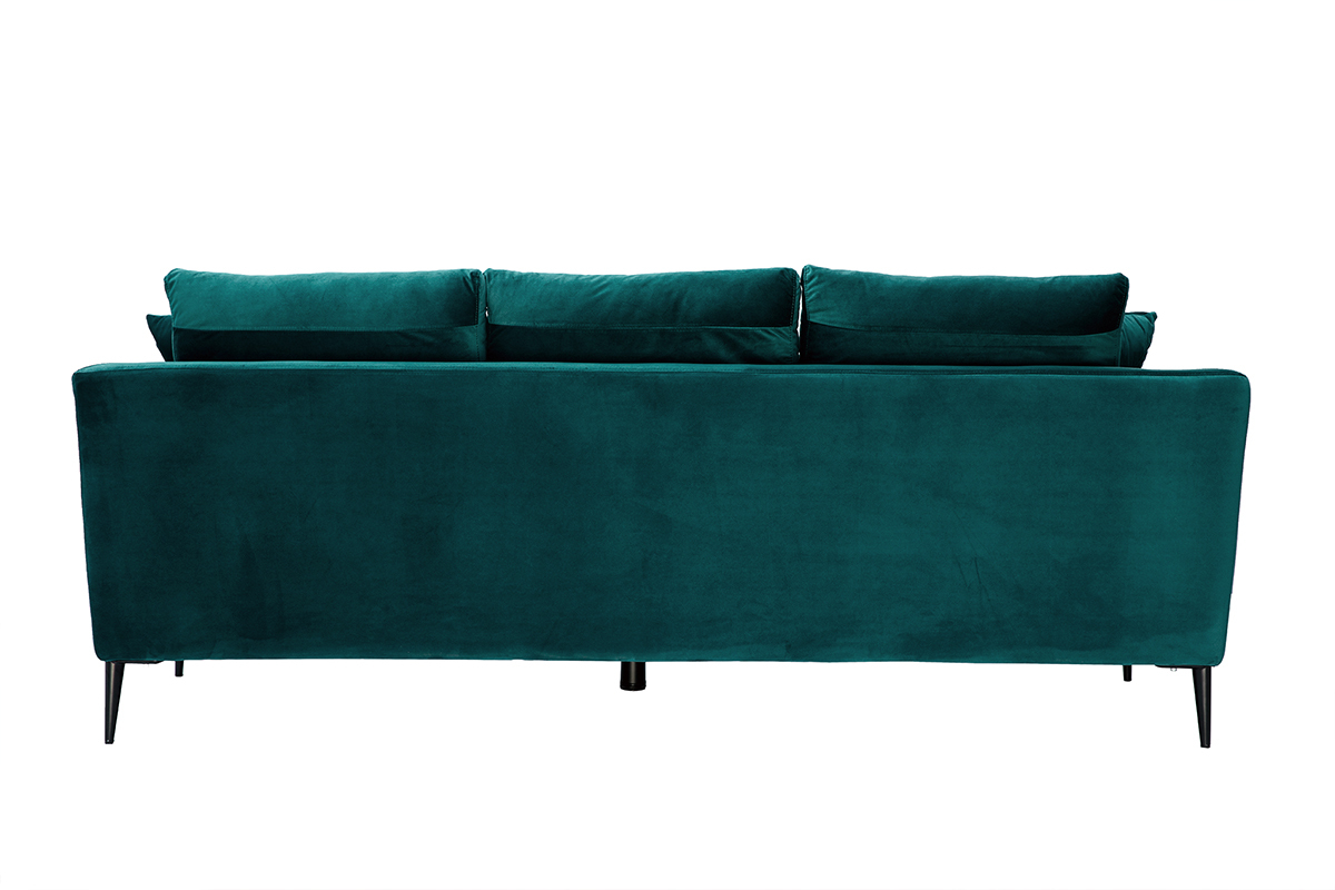 Sofa mit Samtstoff Petrolblau 3-Sitzer JERRY