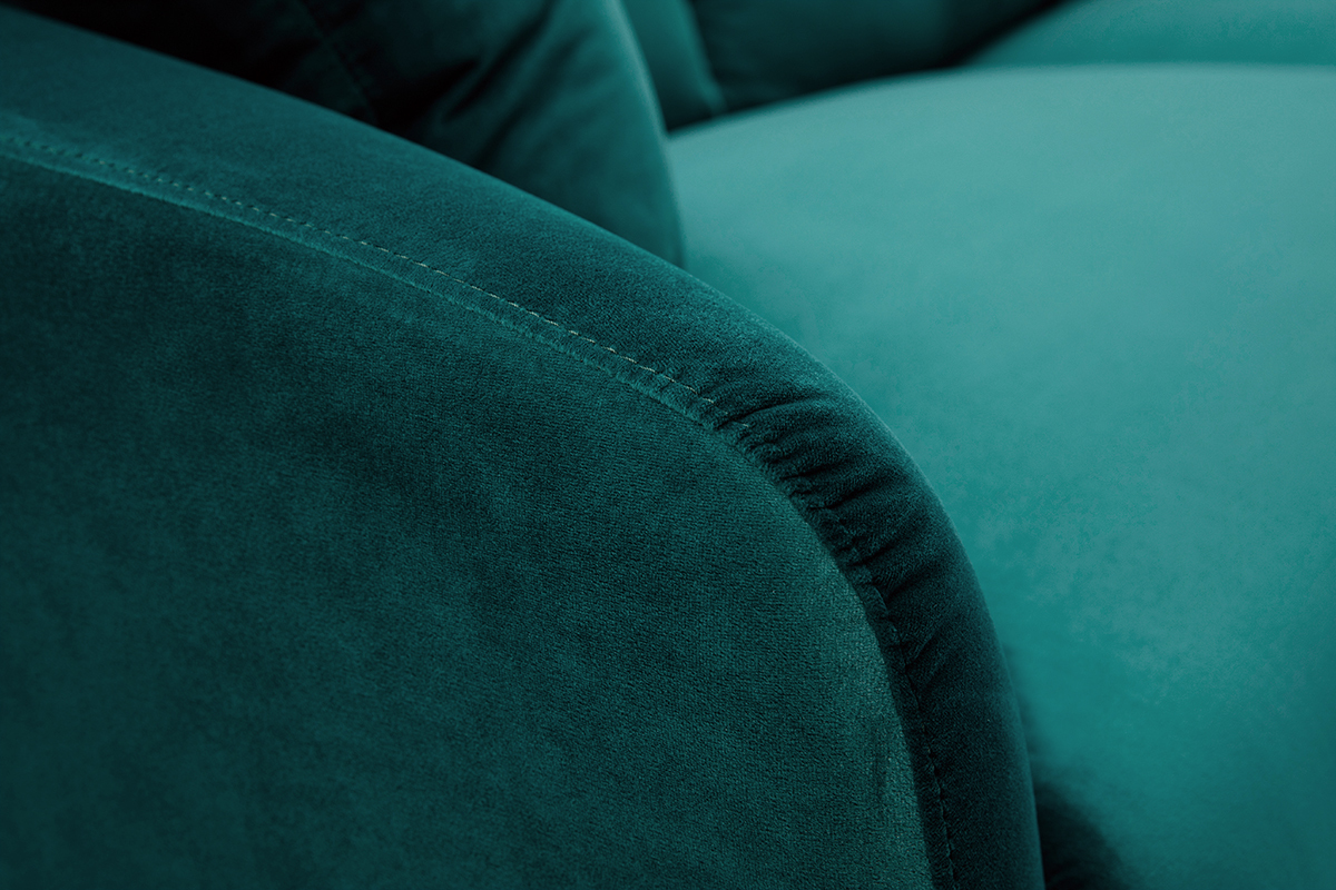 Sofa mit Samtstoff Petrolblau 3-Sitzer JERRY