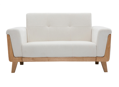 Sofa skandinavisch 2 Plätze Altweiß Holzbeine FJORD