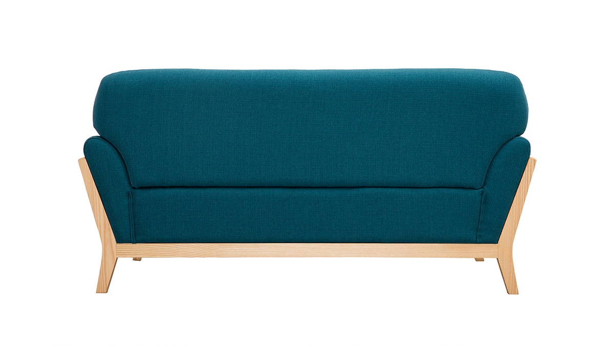 Sofa skandinavisch 2 Pltze blaugrner Stoff YOKO
