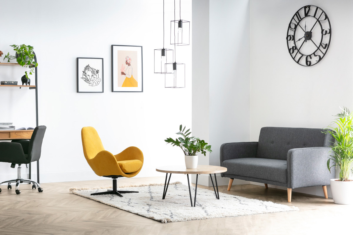 Sofa skandinavisch 2 Pltze Hellgrau ULLA