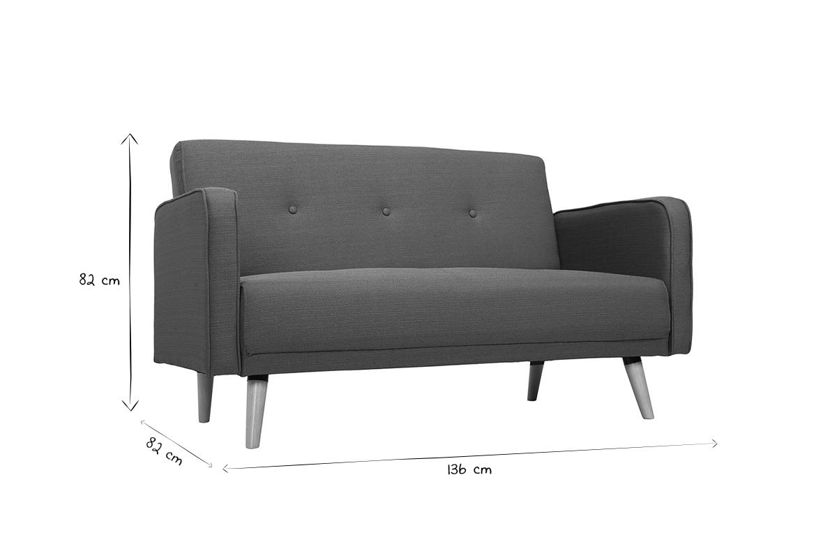 Sofa skandinavisch 2 Pltze Hellgrau ULLA