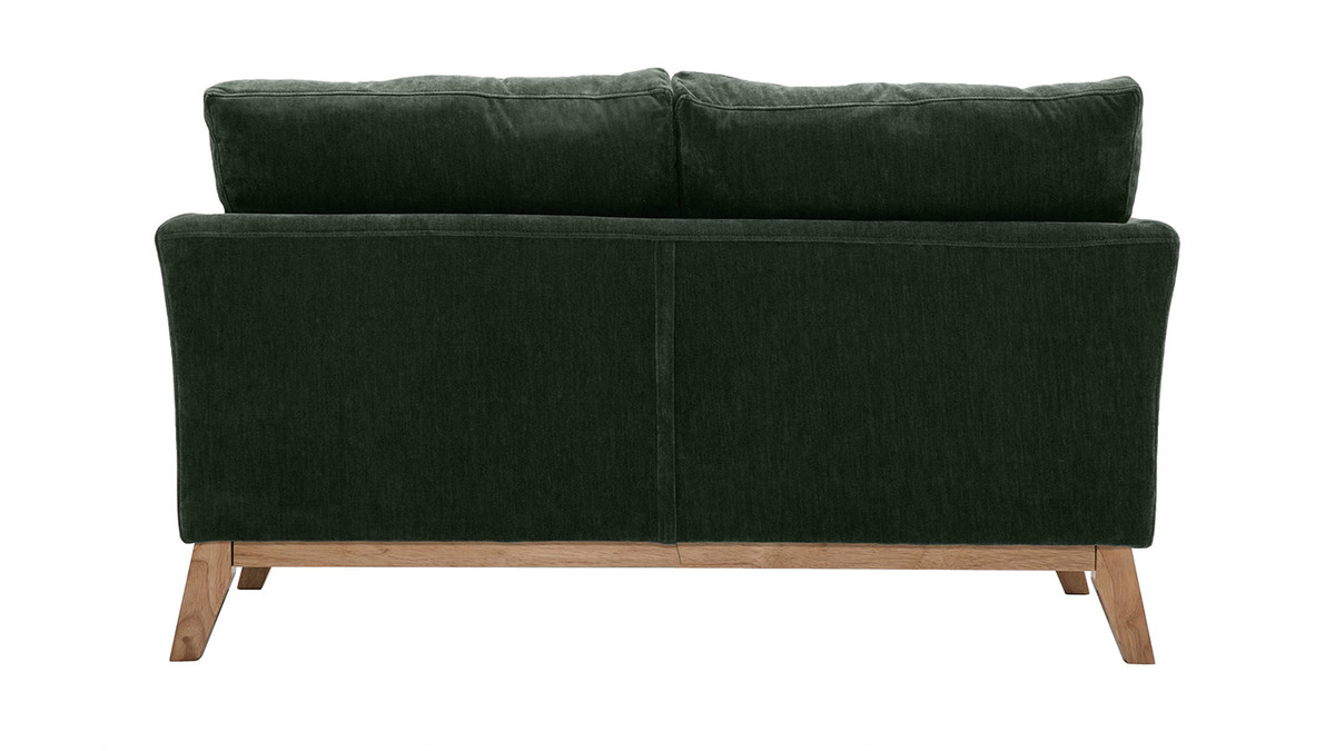 Sofa skandinavisch 2 Pltze Khaki Holzbeine OSLO