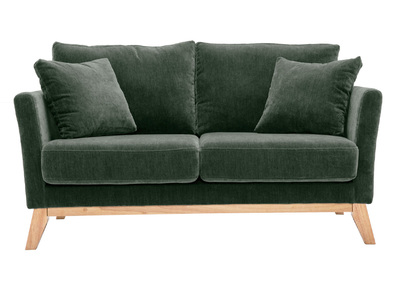 Sofa skandinavisch 2 Plätze Khaki Holzbeine OSLO