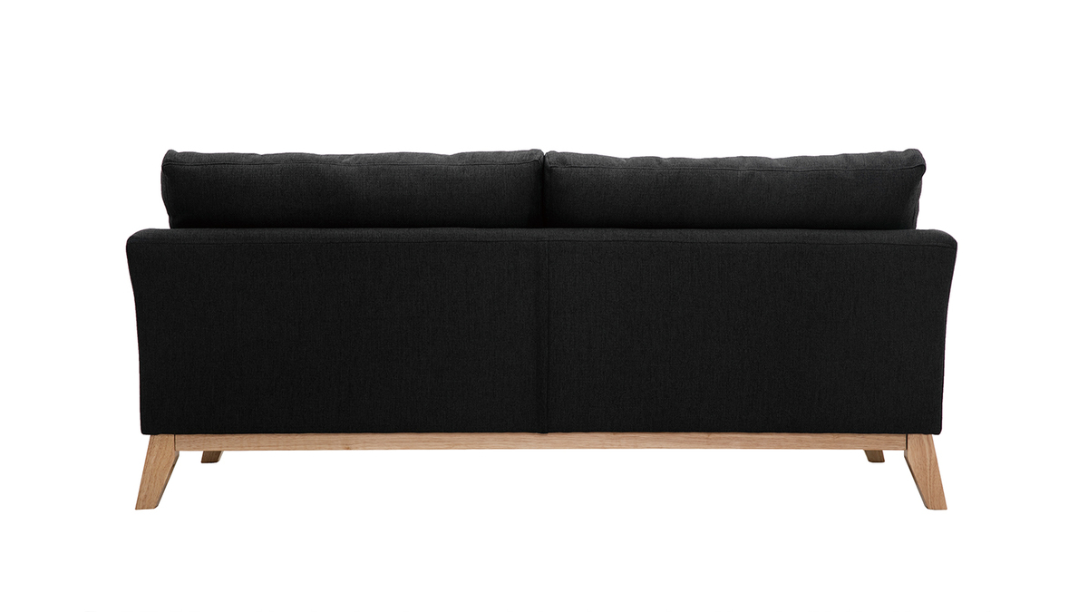 Sofa skandinavisch 3 Pltze Dunkelgrau Holzbeine OSLO