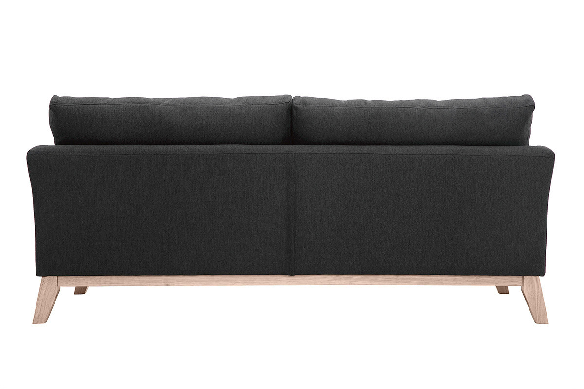 Sofa skandinavisch 3 Pltze Dunkelgrau Holzbeine OSLO