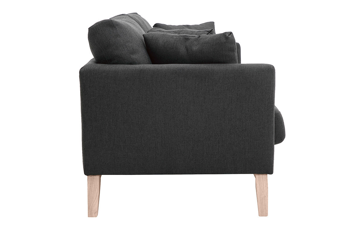 Sofa skandinavisch 3 Pltze Dunkelgrau Holzbeine OSLO
