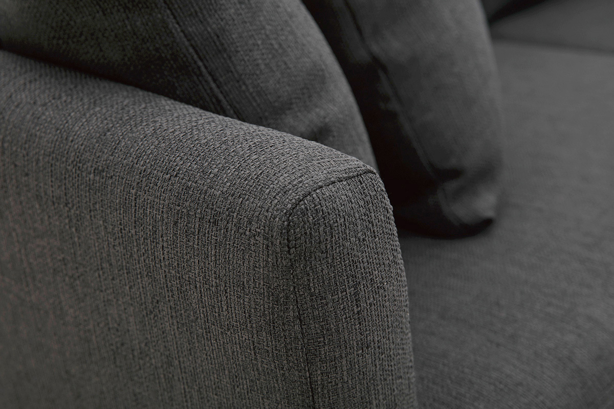 Sofa skandinavisch 3 Pltze Dunkelgrau Holzbeine OSLO