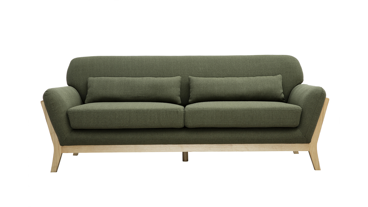 Sofa skandinavisch 3 Pltze Khaki YOKO