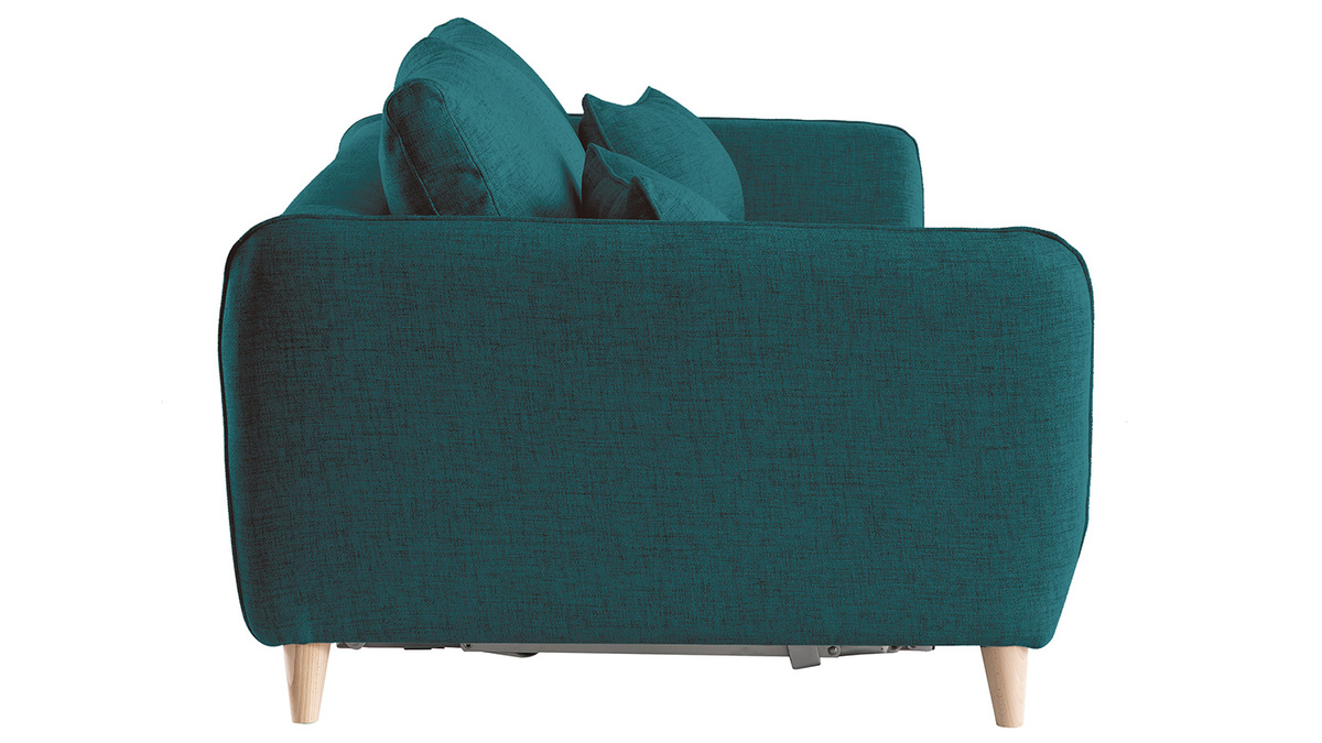 Sofa skandinavisch 3 Plätze pfauenblau CREEP