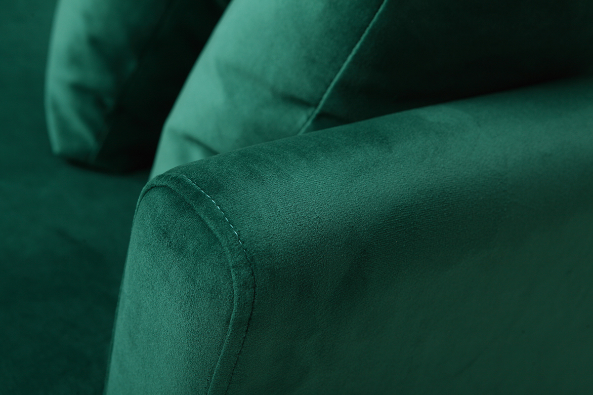 Sofa skandinavisch 3 Pltze Samt midnight green Holzbeine OSLO