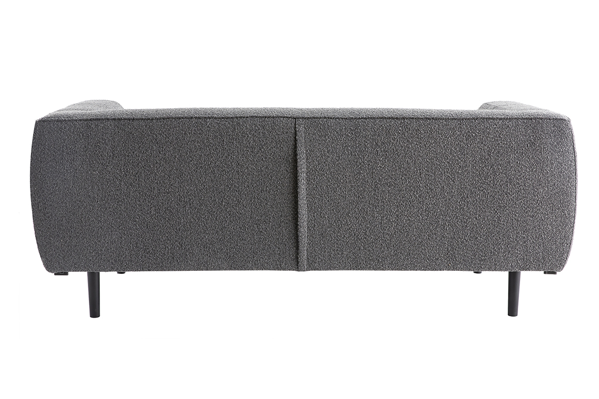Sofa skandinavisch anthrazitgrauer Boucl-Stoff schwarz Fe 2/3-Sitzer MORRIS