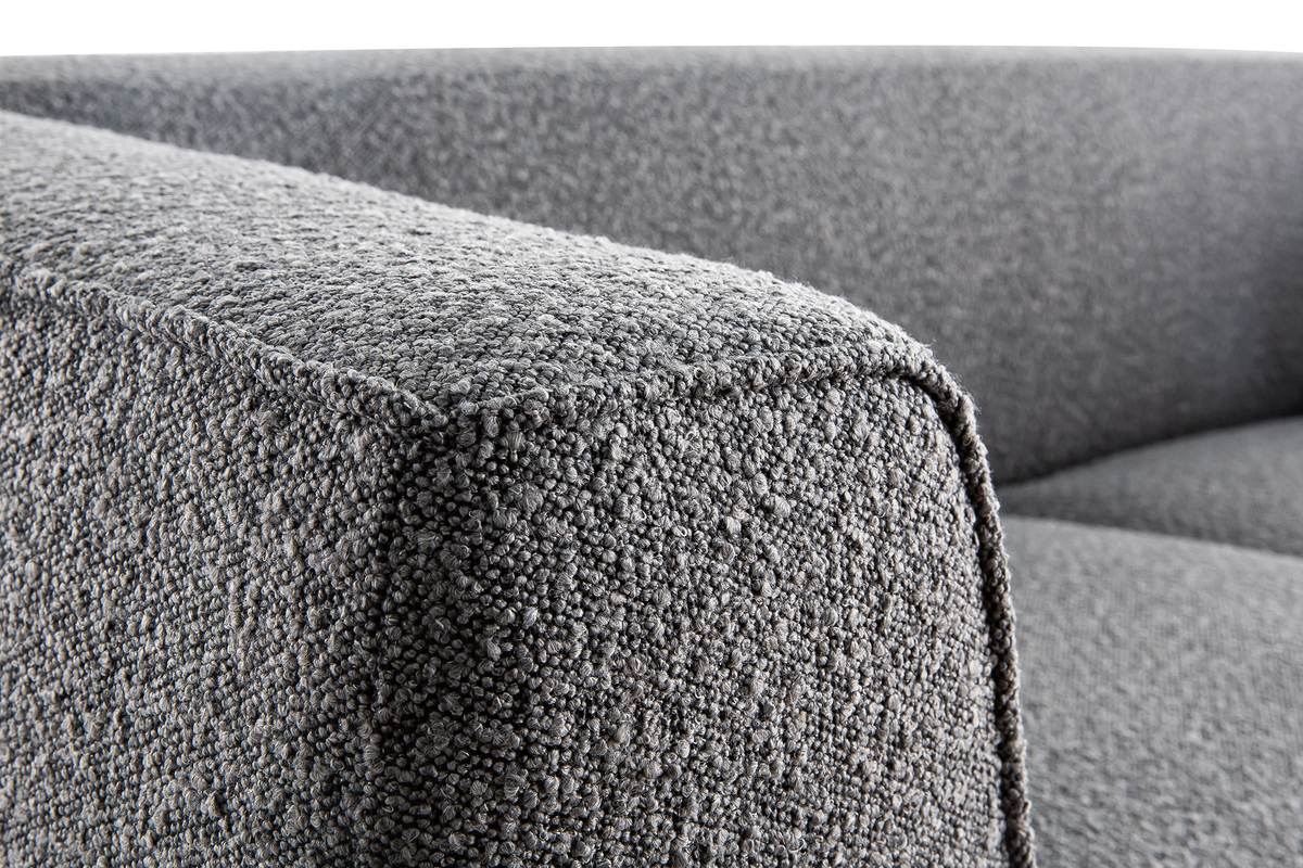 Sofa skandinavisch anthrazitgrauer Boucl-Stoff schwarz Fe 2/3-Sitzer MORRIS