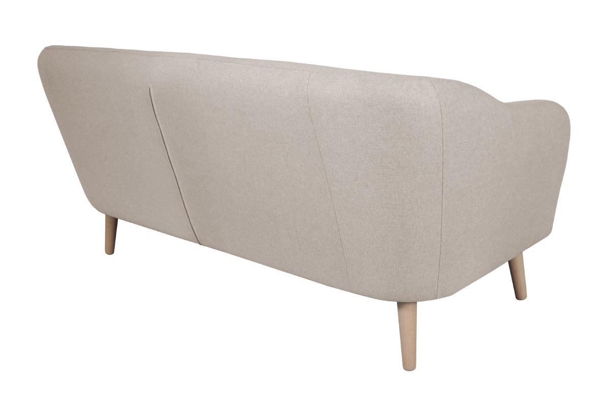 Sofa skandinavisch naturbeige Stoff und Holz 2 Sitzer ISIS