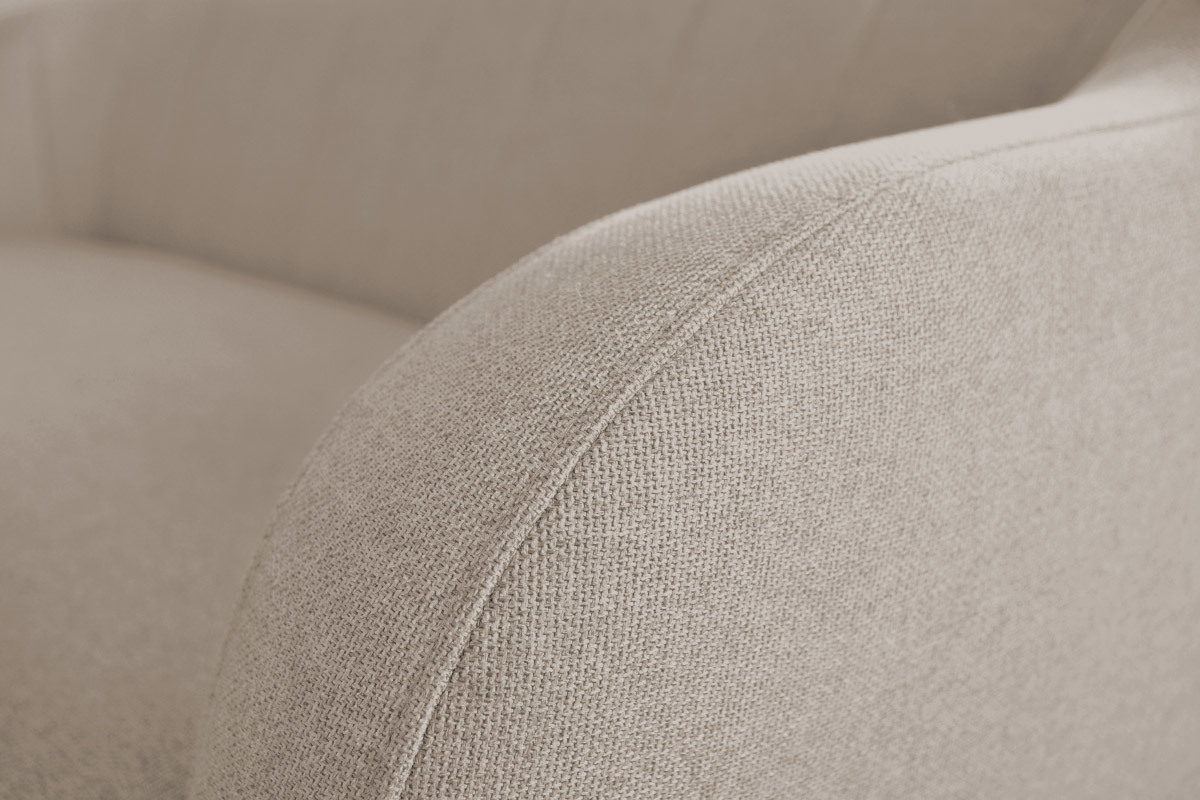 Sofa skandinavisch naturbeige Stoff und Holz 2 Sitzer ISIS