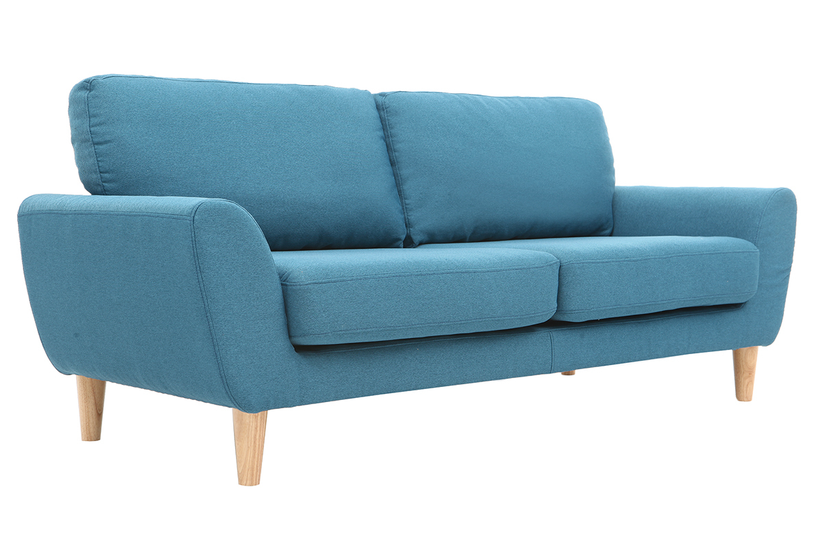 Sofa Skandinavisch Stoff Blaugrn 3-Sitzer ALICE