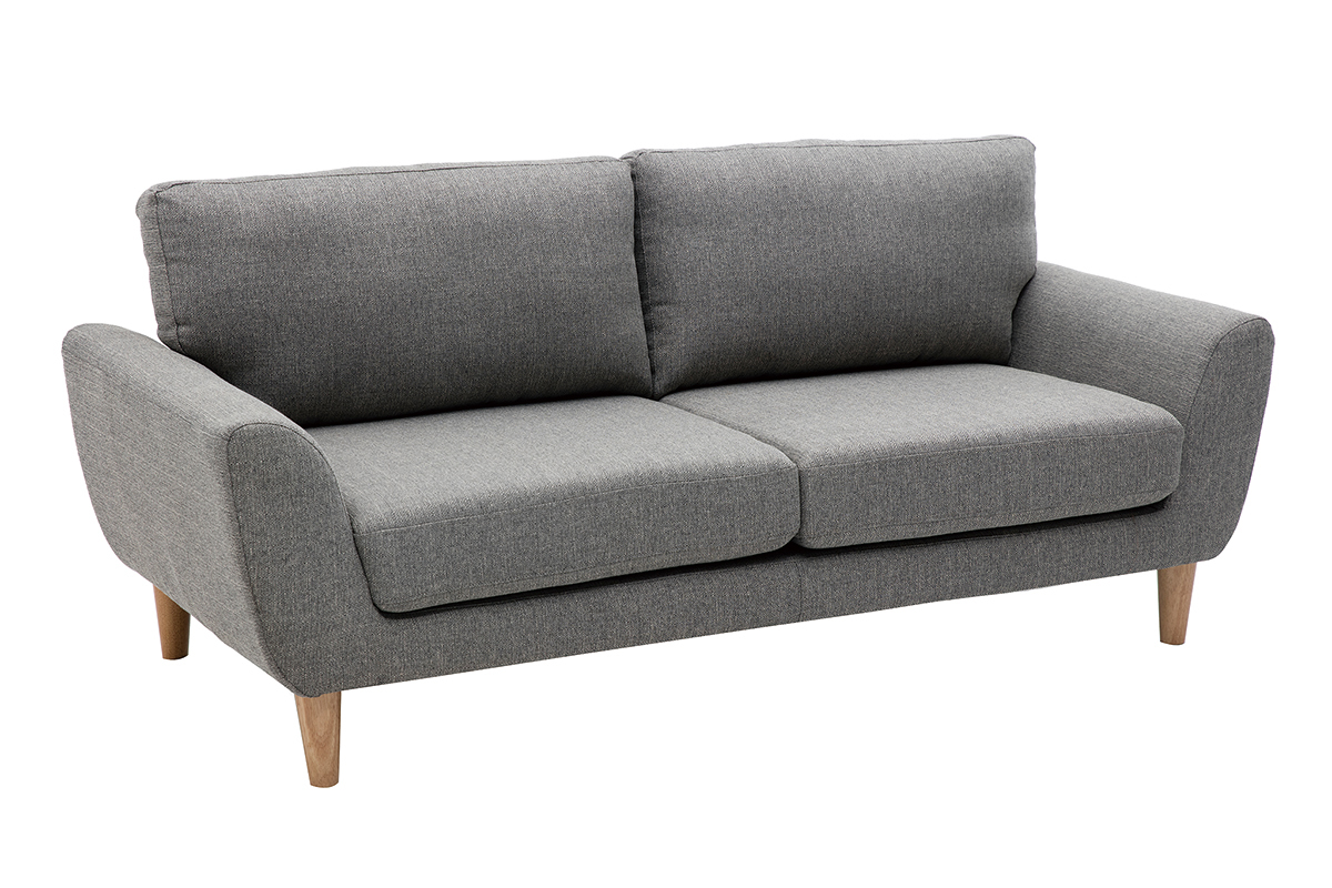 Sofa Skandinavisch Stoff Hellgrau 3-Sitzer ALICE