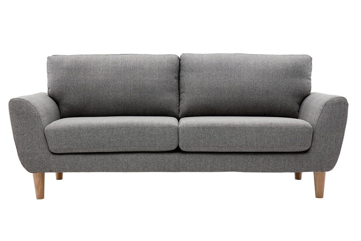 Sofa Skandinavisch Stoff Hellgrau 3-Sitzer ALICE