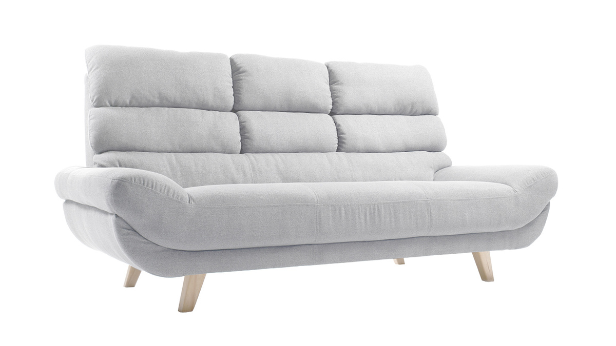 Sofa skandinavisches Design 3 Pltze Grau NORDIK