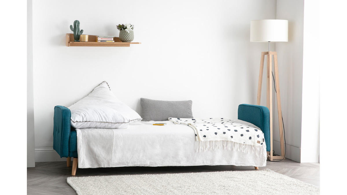 Sofa verstellbar 3 Plätze skandinavisches Design Blaugrün ULLA