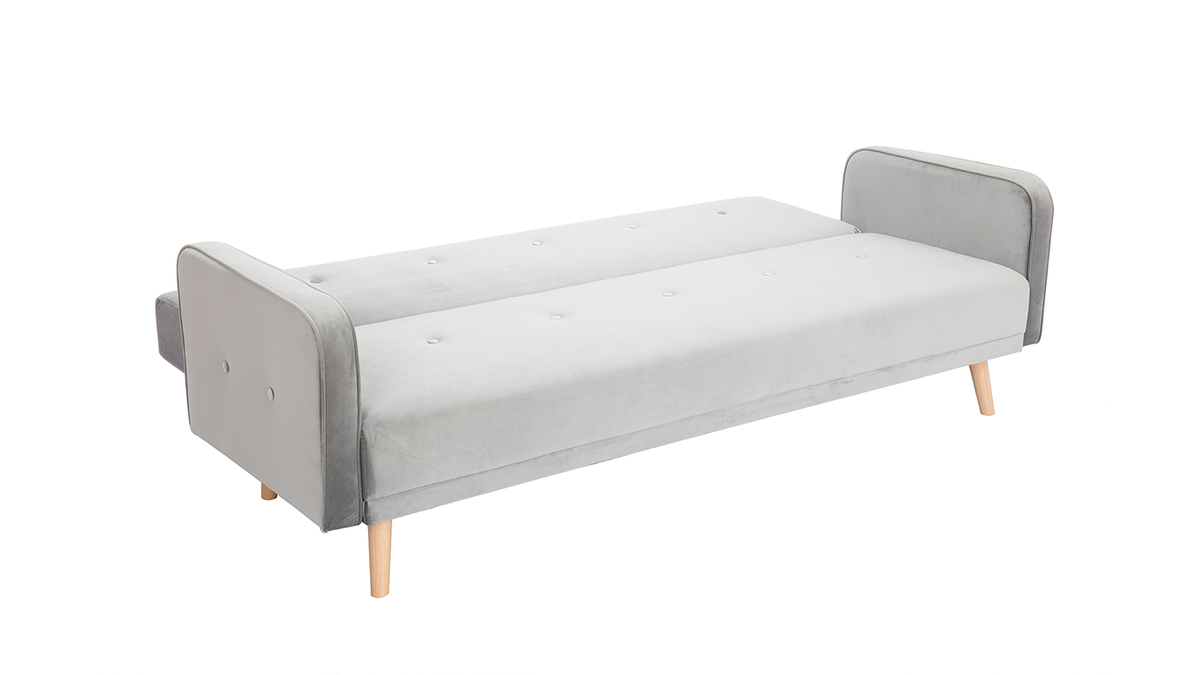 Sofa verstellbar 3 Pltze skandinavisches Design Grau ULLA