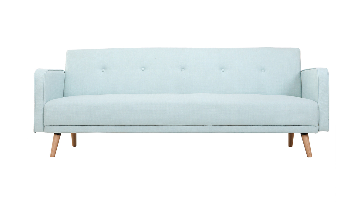 Sofa verstellbar 3 Pltze skandinavisches Design Hellgrn ULLA