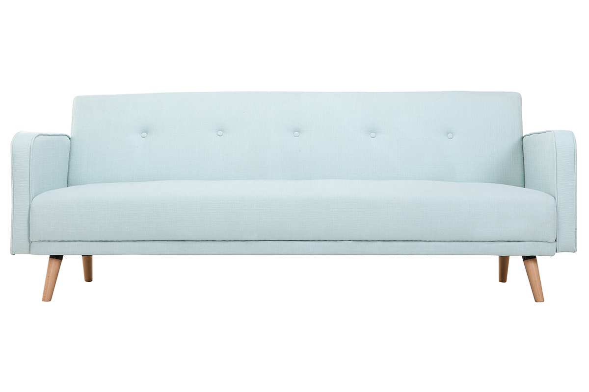 Sofa verstellbar 3 Pltze skandinavisches Design Hellgrn ULLA