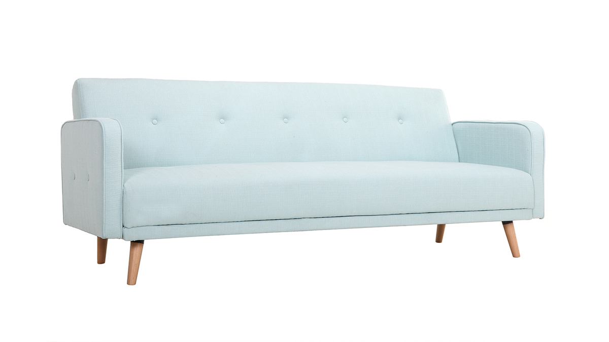 Sofa verstellbar 3 Pltze skandinavisches Design Hellgrn ULLA