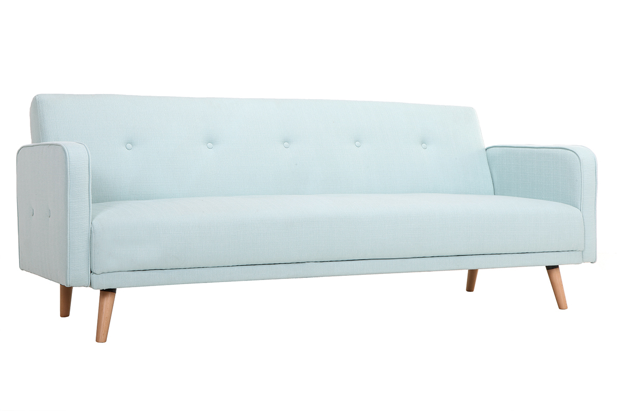 Sofa verstellbar 3 Pltze skandinavisches Design Hellgrn ULLA