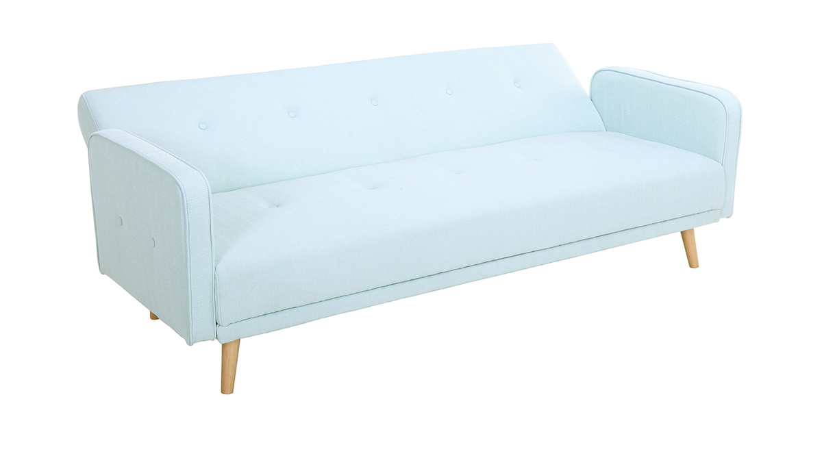 Sofa verstellbar 3 Pltze skandinavisches Design Hellgrn ULLA