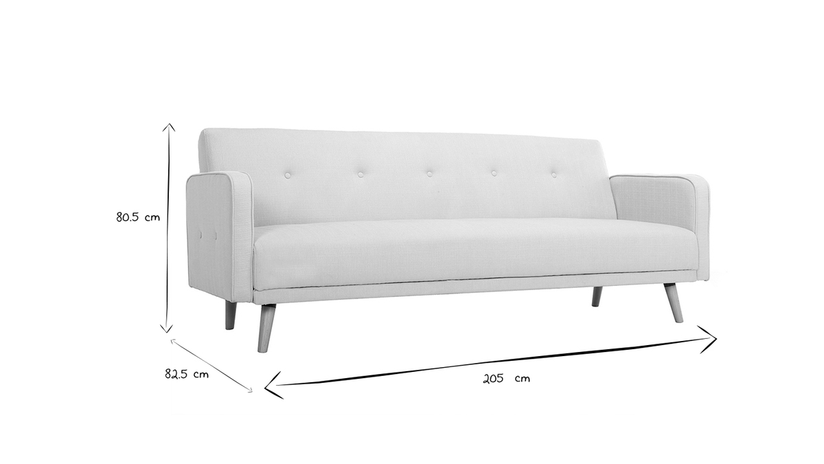 Sofa verstellbar 3 Pltze skandinavisches Design Hellgrn ULLA