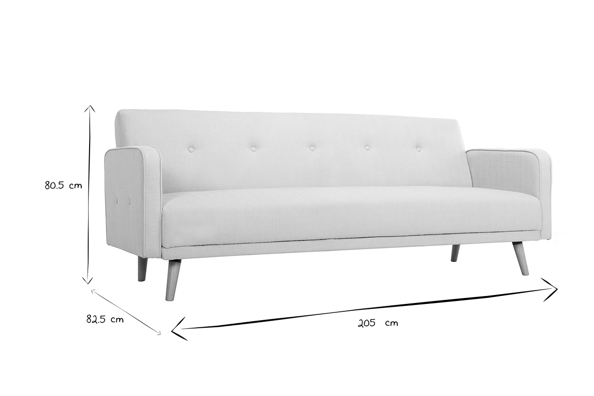 Sofa verstellbar 3 Pltze skandinavisches Design Hellgrn ULLA