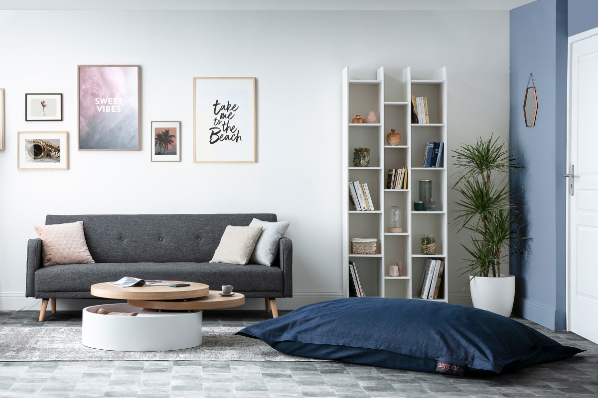 Sofa verstellbar 3 Pltze skandinavisches Design Pflaume ULLA
