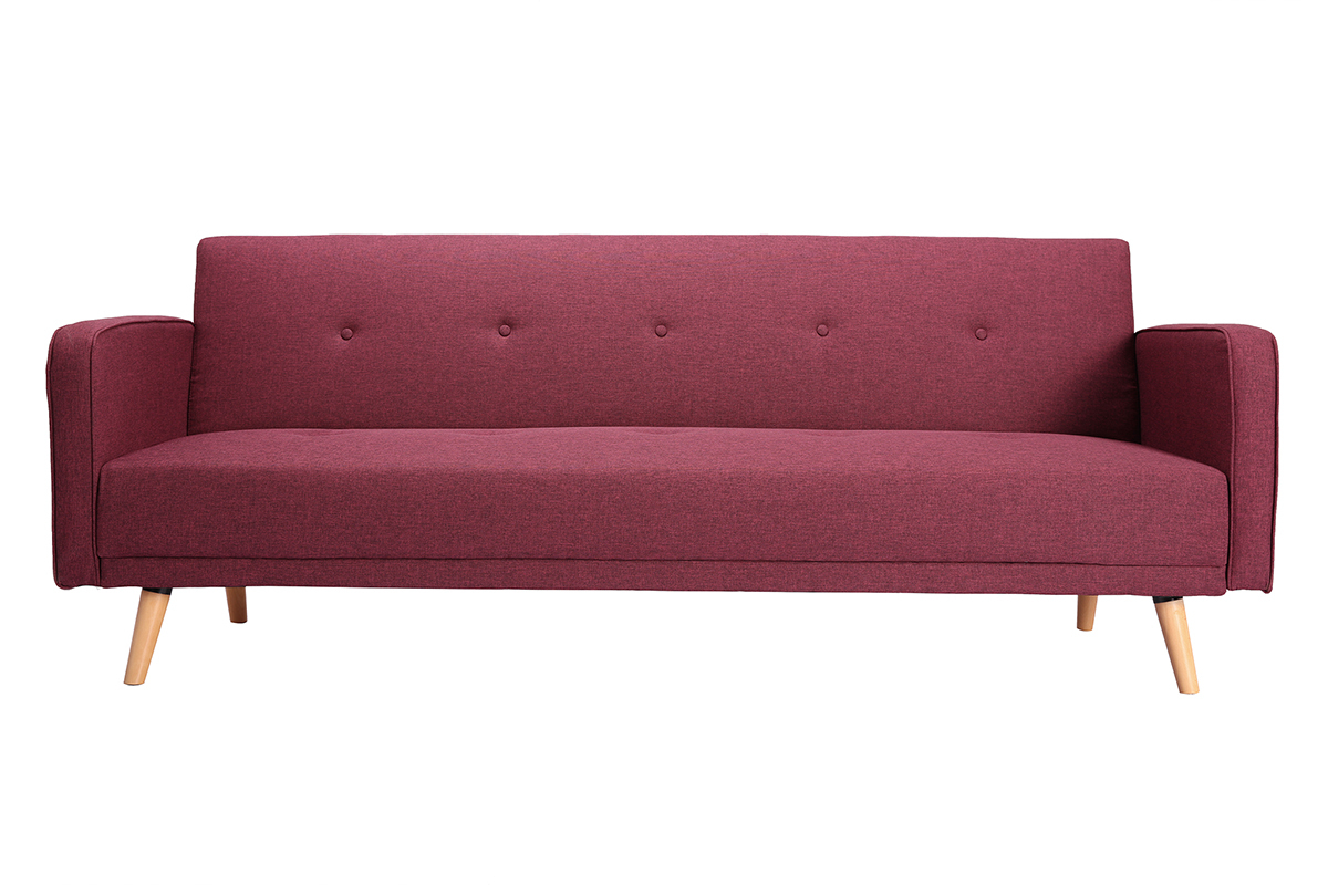 Sofa verstellbar 3 Pltze skandinavisches Design Pflaume ULLA